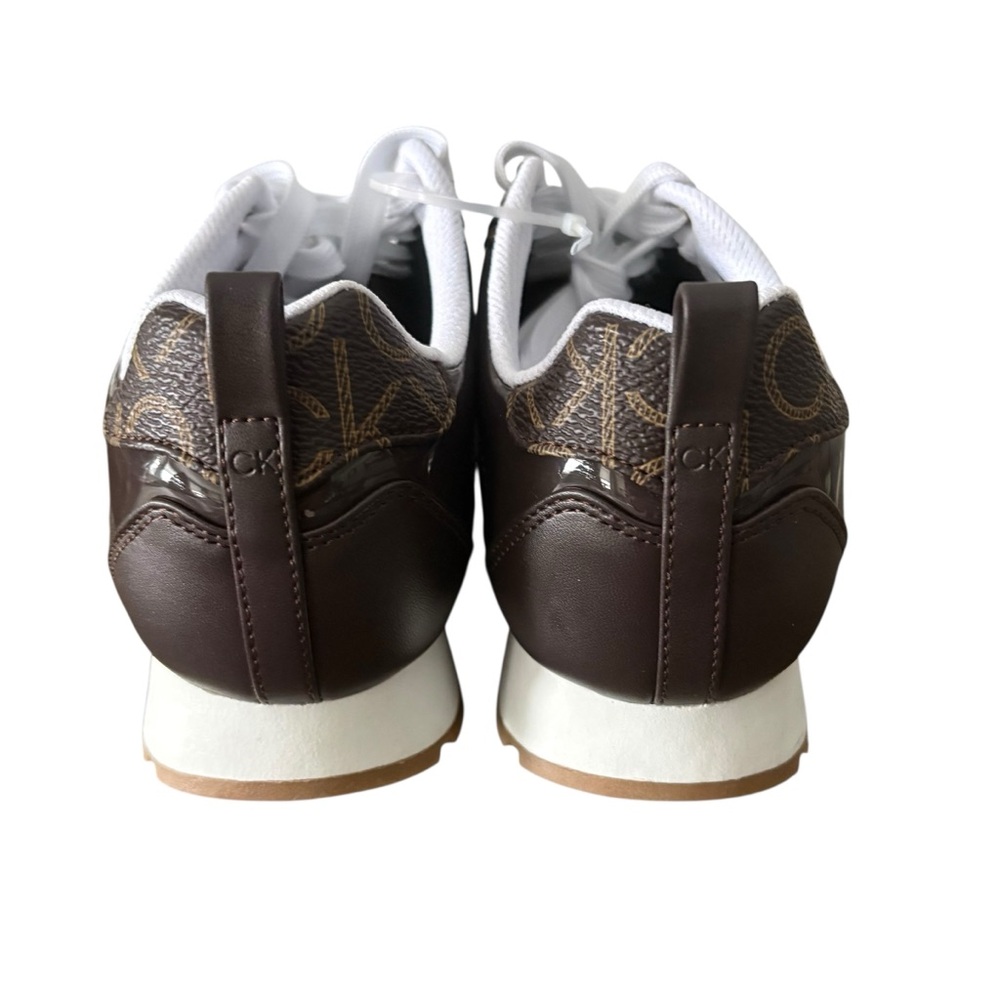 Calvin Klein Women’s Lace Up Sneakers CK Logo Faux Leather Upper Size 7.5 NWOB - Picture 6 of 7